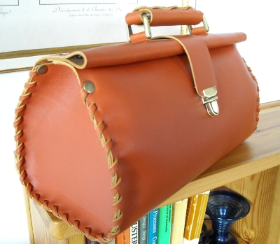 natural leather physician bag hand crafted and sewn